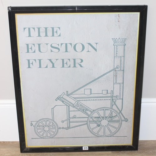 515 - Large vintage double-sided sign for The Euston Flyer, public house in Euston Road, London, mounted i... 