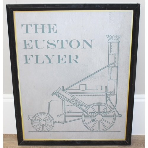 515 - Large vintage double-sided sign for The Euston Flyer, public house in Euston Road, London, mounted i... 