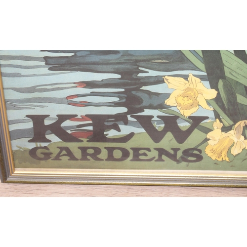 517 - Vintage style Kew Gardens black-necked Swans poster by Emilio Camilio Leopoldi Tafani, original comm... 