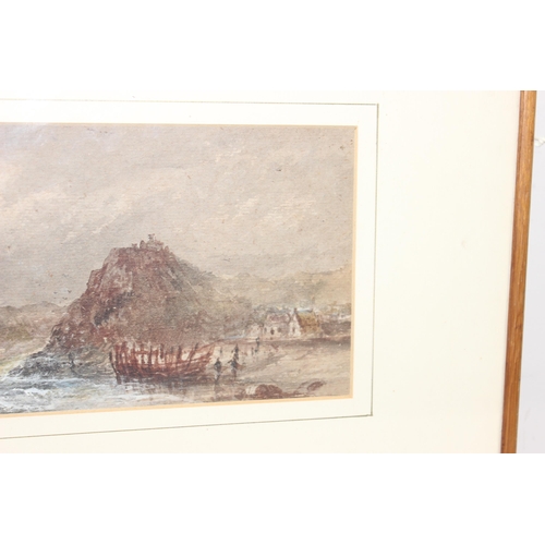 526 - Vintage watercolour of a shipwreck, seemingly unsigned, in glazed frame, approx 44 x 37cm