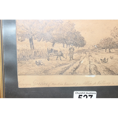 527 - 2 antique pictures, to incl an ink and wash piece by Joannes Schauberger, dated 1785, and a drawing ... 