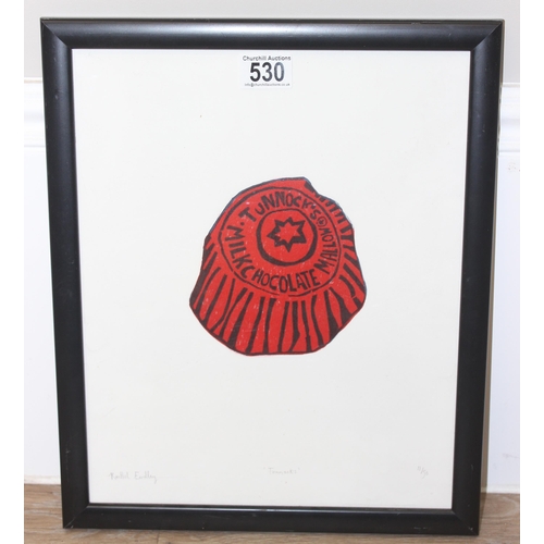 530 - Limited edition lino print (11/50) entitled 'Tunnock's' of a Tunnock's Teacake in the iconic wrapper... 