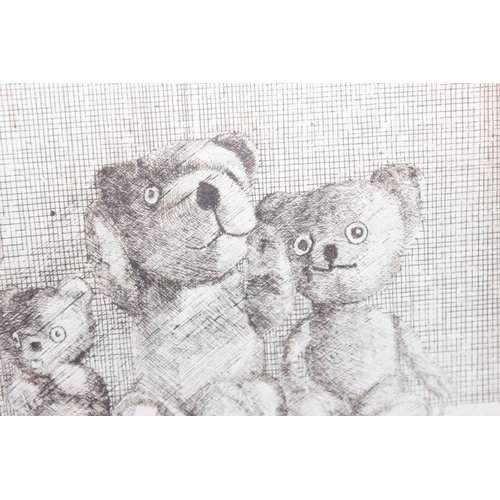 531 - Frans Wesselman (b. 1953): Signed limited edition print (24/60) entitled 'Teddybears', dated '83, in... 