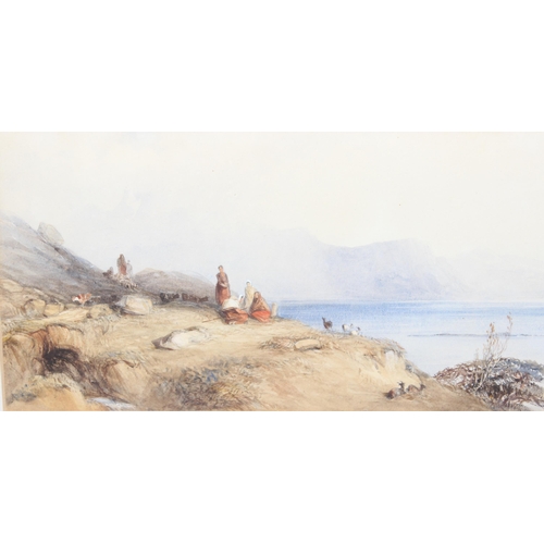 543 - Attributed to Thomas Miles Richardson Jnr. (British 1813-1890), watercolour of females and animals b... 