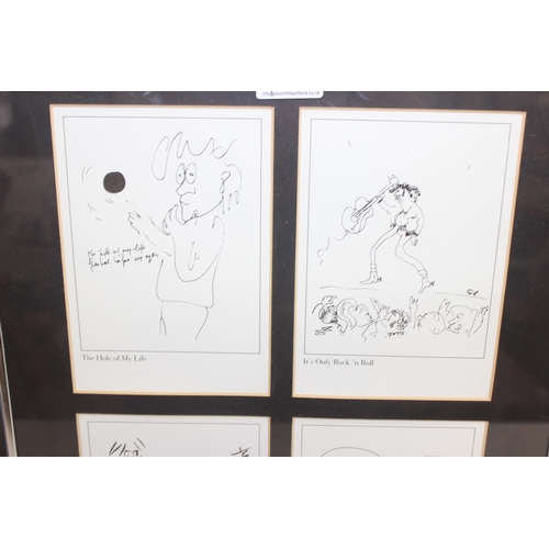 550 - After John Lennon, 8 (2 x 4) framed facsimile prints of sketches to include 