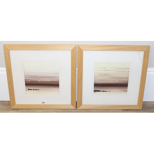 555 - Pair of original oil paintings of similar theme by Albert Williams, both signed, in glazed frames, l... 