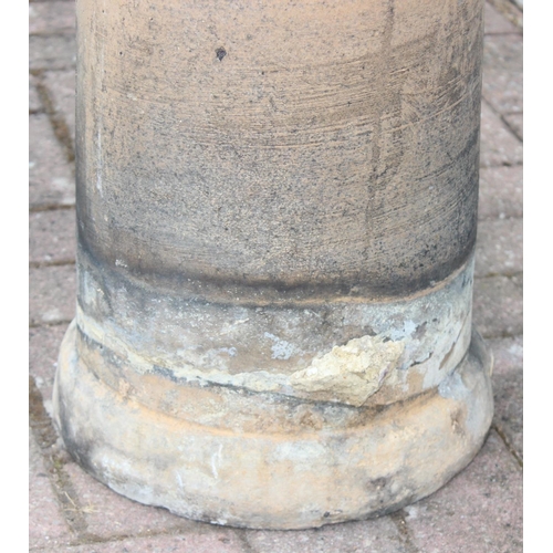 307 - Antique clay vented chimney pot, approx 92cm H