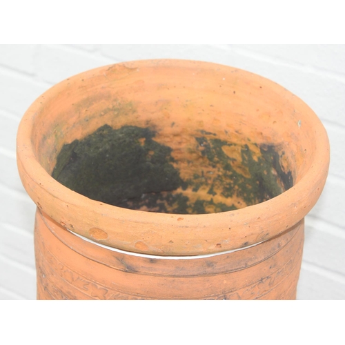 308 - Large terracotta chimney pot, approx 102cm