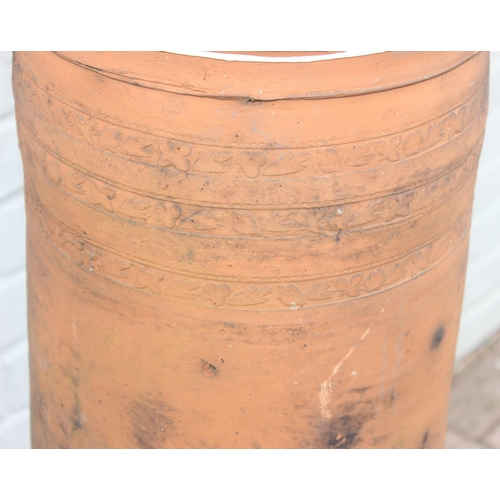 308 - Large terracotta chimney pot, approx 102cm