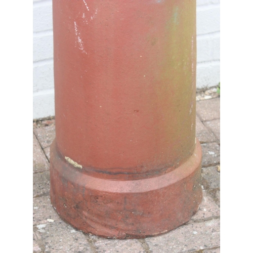 309 - Large terracotta vented chimney pot, approx 108cm