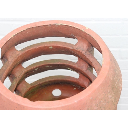 309 - Large terracotta vented chimney pot, approx 108cm