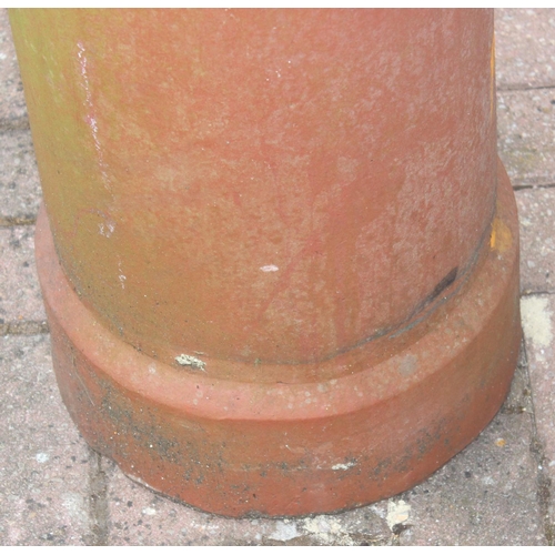 309 - Large terracotta vented chimney pot, approx 108cm