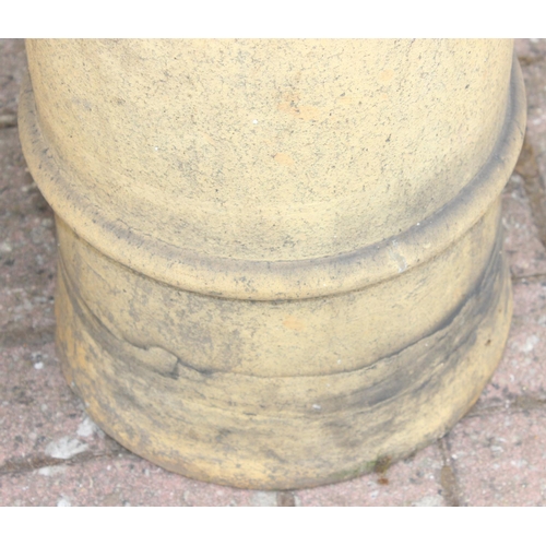 317 - 2 clay chimney pots, the smaller marked Doulton and the other with Bishop's hat design, tallest appr... 