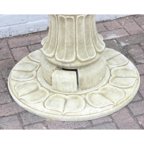 320 - 5-piece 2-tier concrete garden fountain, approx 75cm diameter x 105cm tall