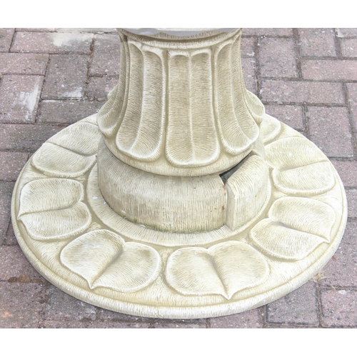 320 - 5-piece 2-tier concrete garden fountain, approx 75cm diameter x 105cm tall