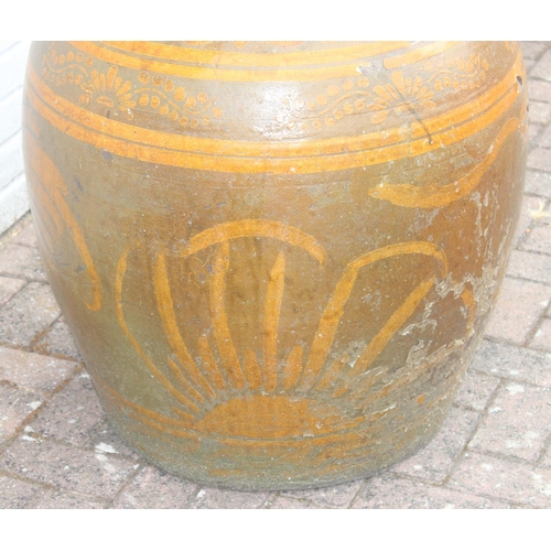 330 - Extremely large glazed planter with Oriental dragon decoration, 1 of 2 (similar) in the sale, approx... 