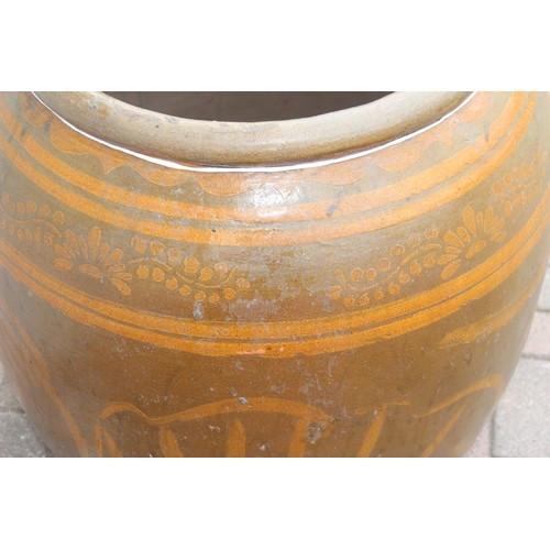 331 - Extremely large glazed planter with Oriental dragon decoration, 2 of 2 (similar) in the sale, approx... 