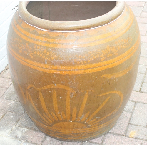 331 - Extremely large glazed planter with Oriental dragon decoration, 2 of 2 (similar) in the sale, approx... 