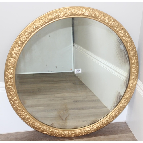 627 - Large gilt-framed circular wall mirror, approx 82cm diam