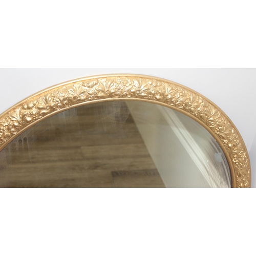 627 - Large gilt-framed circular wall mirror, approx 82cm diam