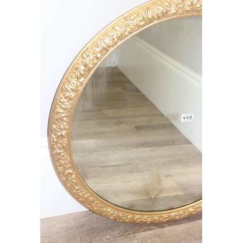 627 - Large gilt-framed circular wall mirror, approx 82cm diam