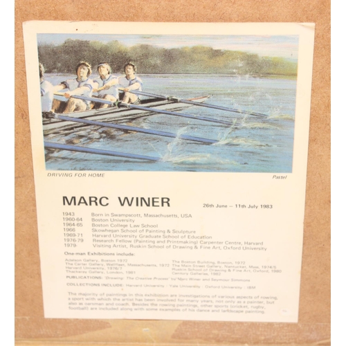 622 - Marc Winer (British, 20th Century), original pastel of a rower 