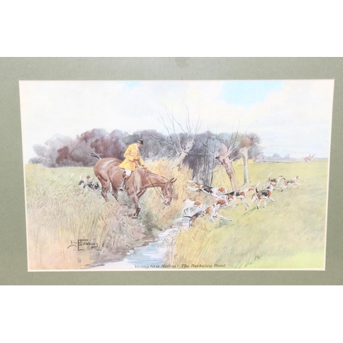 464 - After Lionel Edwards (British, 1878-1966): Set of 5 textured hunting prints, mounted in glazed frame... 