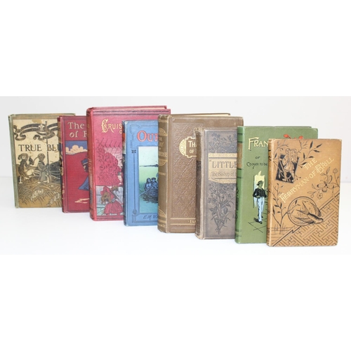 651 - Qty of antique and later hard-back books with gilt and cloth bindings, mostly fiction, to incl Tales... 