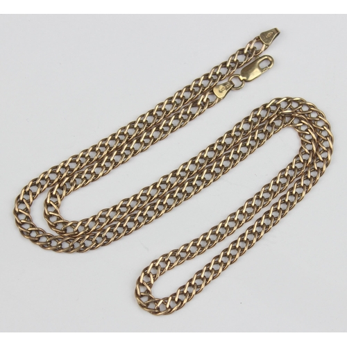 1103 - A long 9ct gold fancy link chain, marked 375 and XRF confirmed, approx 52cm long, approx 6.41g gross