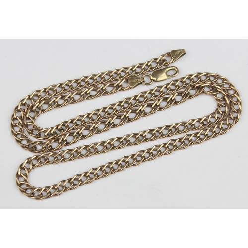 1103 - A long 9ct gold fancy link chain, marked 375 and XRF confirmed, approx 52cm long, approx 6.41g gross