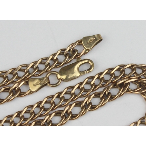 1103 - A long 9ct gold fancy link chain, marked 375 and XRF confirmed, approx 52cm long, approx 6.41g gross