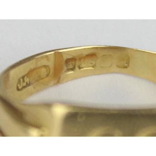 1105 - An 18ct gold signet ring with engraved initials, date letter rubbed but likely late 19th century, ap... 