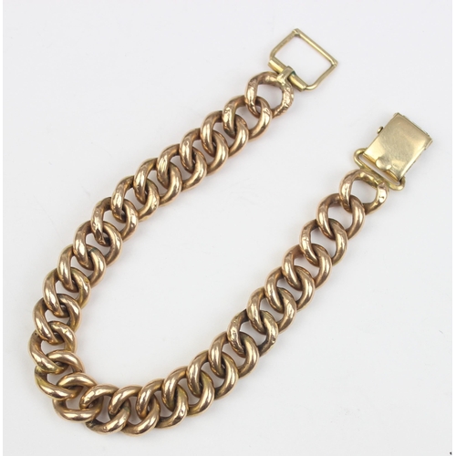 1120 - An American 14ct gold kerb chain bracelet by Kreisler, marked 14k and XRF confirmed, approx 21cm lon... 