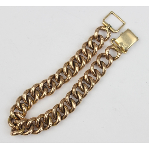 1120 - An American 14ct gold kerb chain bracelet by Kreisler, marked 14k and XRF confirmed, approx 21cm lon... 