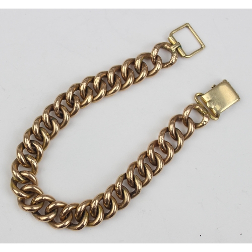 1120 - An American 14ct gold kerb chain bracelet by Kreisler, marked 14k and XRF confirmed, approx 21cm lon... 