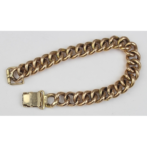 1120 - An American 14ct gold kerb chain bracelet by Kreisler, marked 14k and XRF confirmed, approx 21cm lon... 