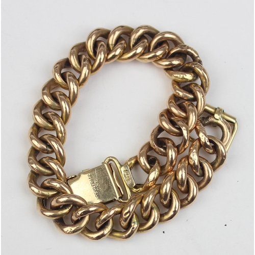 1120 - An American 14ct gold kerb chain bracelet by Kreisler, marked 14k and XRF confirmed, approx 21cm lon... 