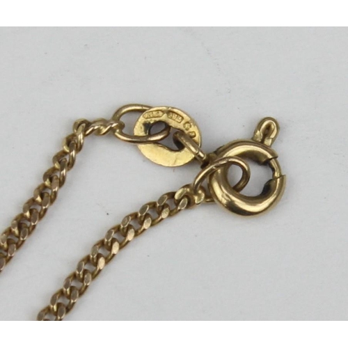 1128 - A vintage 9ct gold fine link chain, marked and XRF confirmed, approx 63cm long, approx 4.81g gross