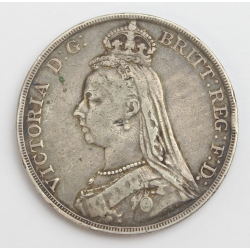 1209 - Queen Victoria 1891 silver crown coin