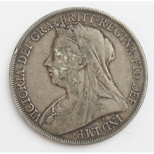 1210 - Queen Victoria 1900 silver crown coin