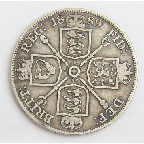 1212 - Queen Victoria 1889 silver double florin coin