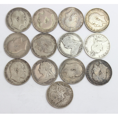 1218 - 13 assorted Queen Victoria, Edward VII & George V silver florin coins, all .925 silver, various date... 