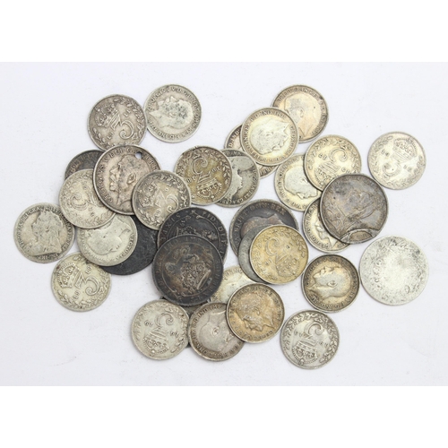 1220 - Qty of assorted silver 6d and 3d coins, all .925 silver, approx 58.72g gross