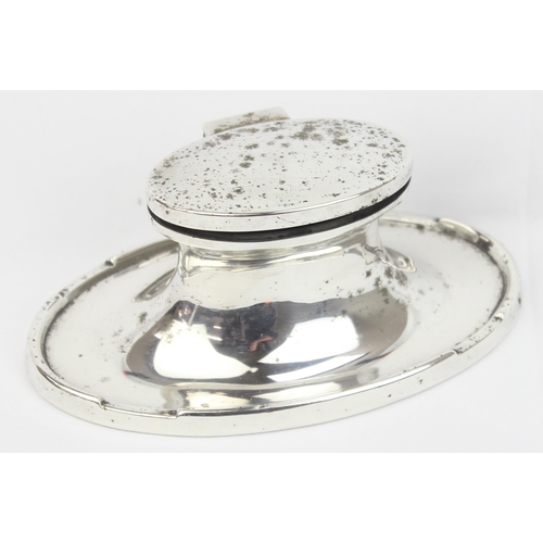 1006 - A vintage silver inkwell with liner, Birmingham 1928, and a silver bud vase, Sheffield 1908 by Walke... 