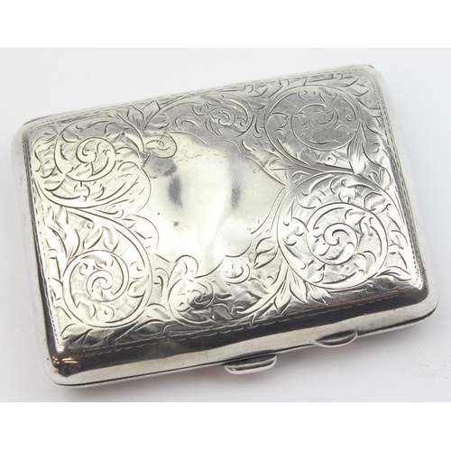 1024 - An antique silver cigarette case, Birmingham 1917 by Joseph Gloster Ltd, approx 67.01g gross