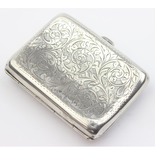 1024 - An antique silver cigarette case, Birmingham 1917 by Joseph Gloster Ltd, approx 67.01g gross