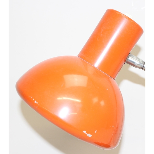 241 - A retro orange desk lamp, seemingly unmarked, approx 40cm tall as photographed