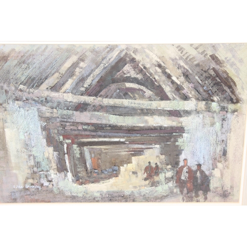 539 - G John Blockley (1921-2002), Barn, Rissington Manor, gouache watercolour on textured paper, signed l... 