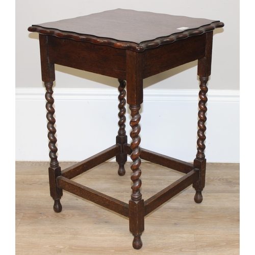 70 - A vintage sewing box table or stool with upholstered top and contents, an unusual early 20th century... 