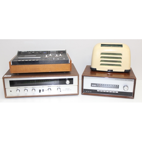 762 - 4 assorted radio and hi-fi items to inc KB Radio, Leak Stereofetic FM Tuner, Sansui Stereo Tuner Amp... 